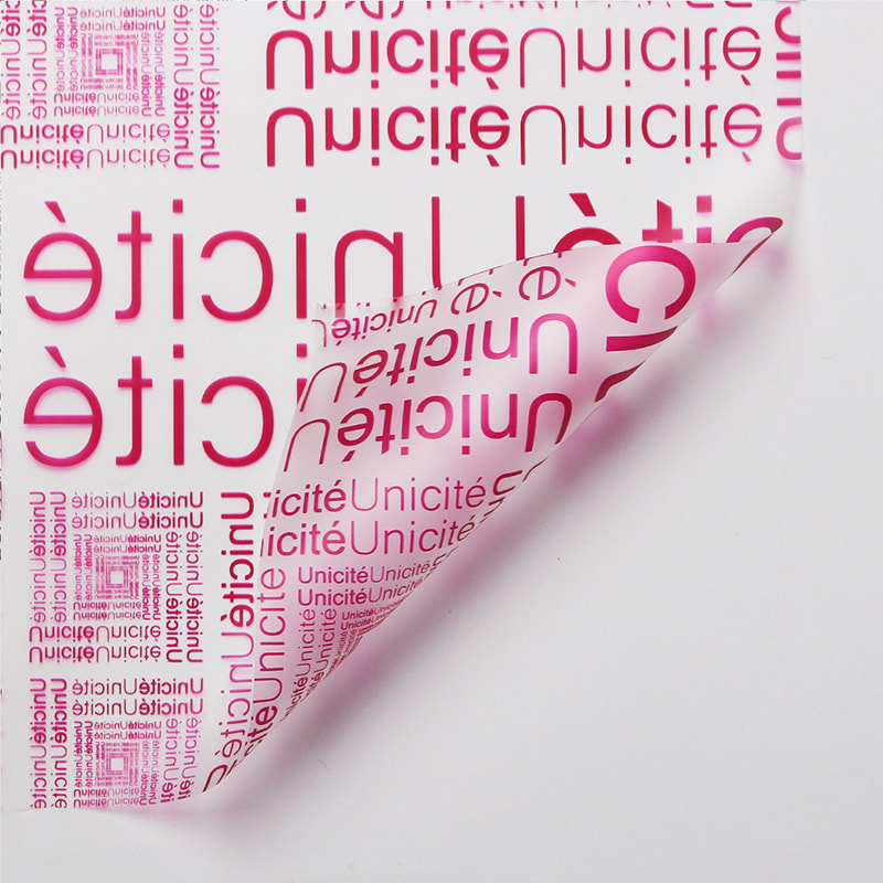 MYHC-12 Monokrom engelsk massasjefilm BOPP Transparent Flower Packaging Film