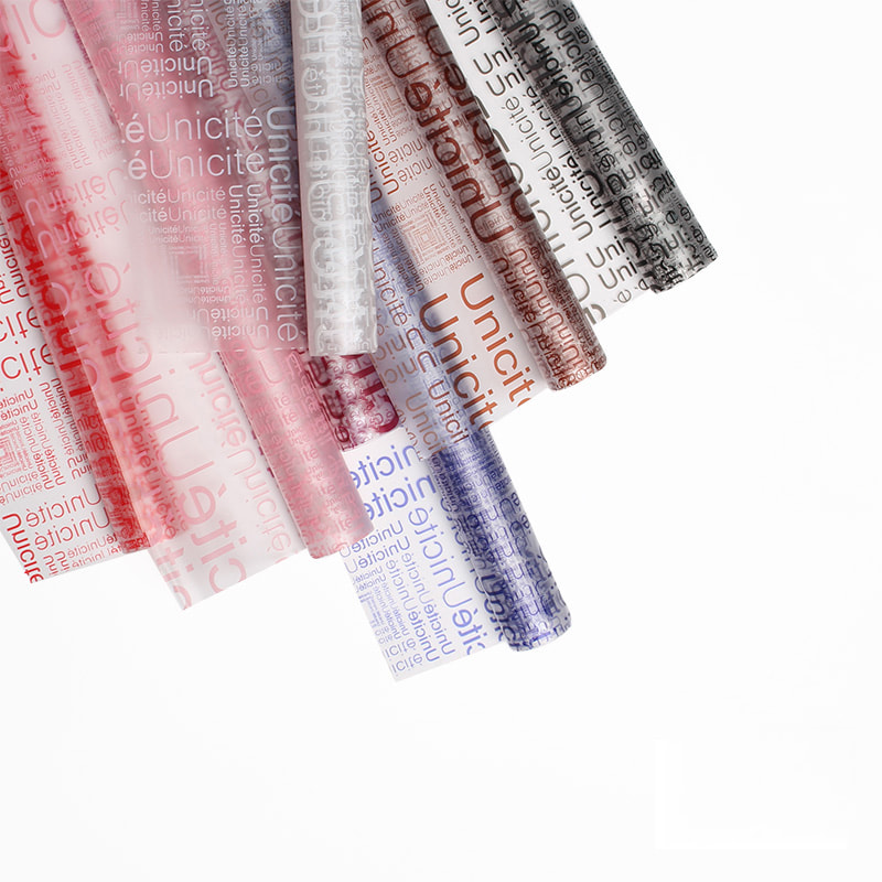 MYHC-12 Monokrom engelsk massasjefilm BOPP Transparent Flower Packaging Film