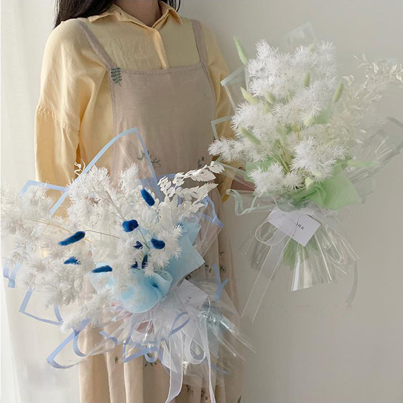 MYHC-15 Transparent Monokrom Edge Plast Flower Innpakningspapir