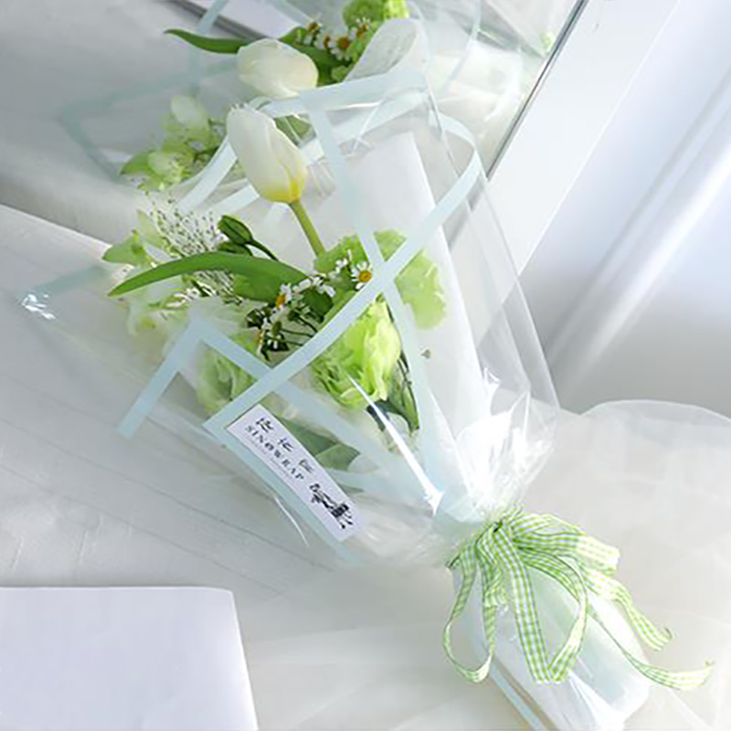 MYHC-15 Transparent Monokrom Edge Plast Flower Innpakningspapir