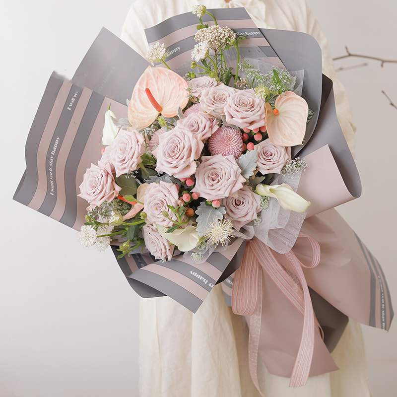 MYHC-22 57×57 cm (±2 cm) ensidig kant horisontal perleskimrende film blomsterinnpakningspapir