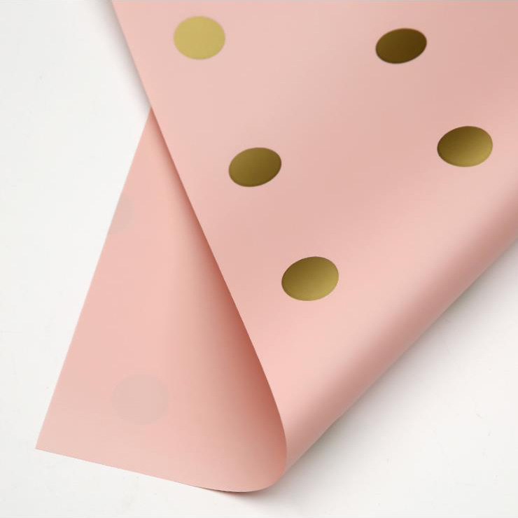 MYHC-24 enkeltsidig polka-prikket innpakningspapir for bomullsblomst