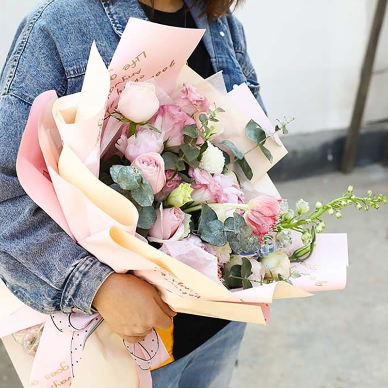 MYHC-26 ensidig gullsømt engelsk dekorasjonspapir for blomsterinnpakning av kuskinn