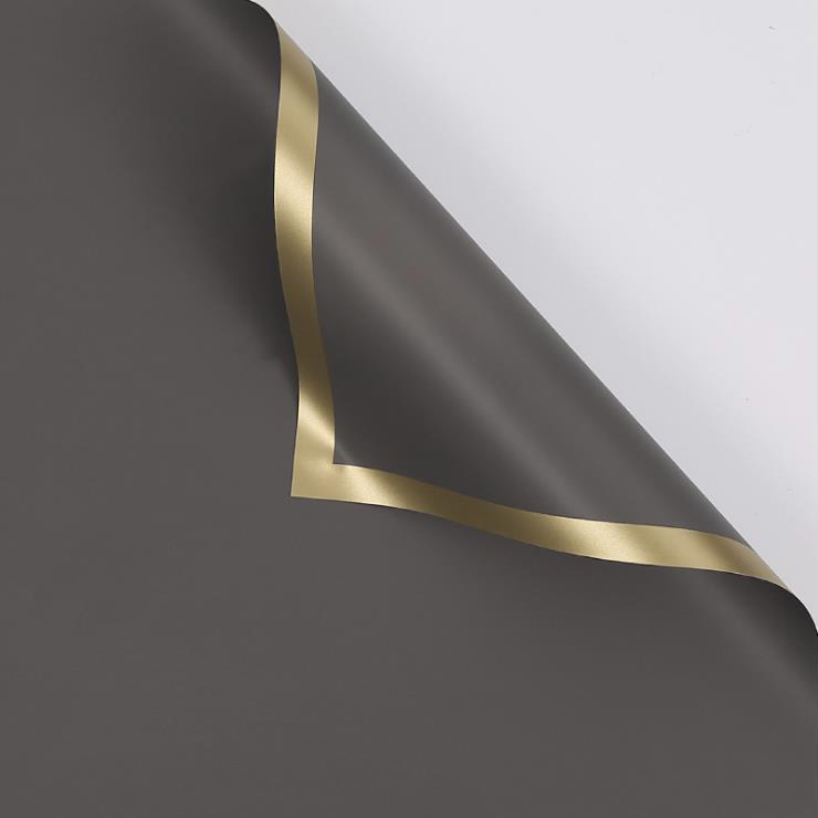 MYHC-27 Gold Edge Solid Pearlescent Film Blomsterinnpakningspapir