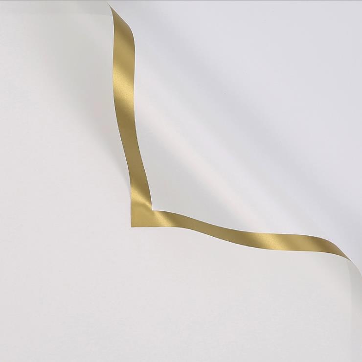 MYHC-27 Gold Edge Solid Pearlescent Film Blomsterinnpakningspapir