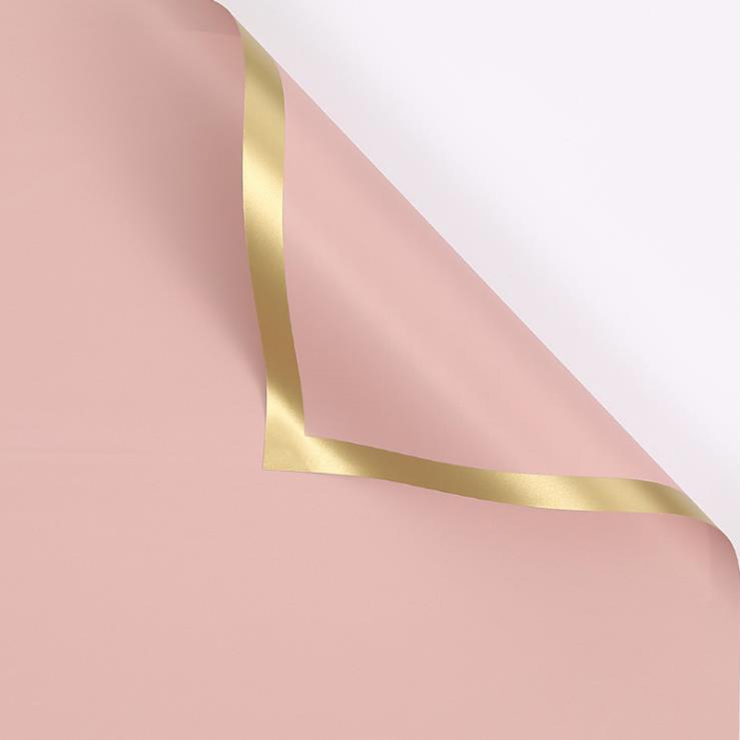 MYHC-27 Gold Edge Solid Pearlescent Film Blomsterinnpakningspapir