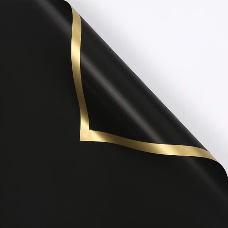 MYHC-27 Gold Edge Solid Pearlescent Film Blomsterinnpakningspapir