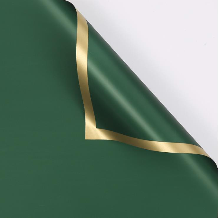 MYHC-27 Gold Edge Solid Pearlescent Film Blomsterinnpakningspapir