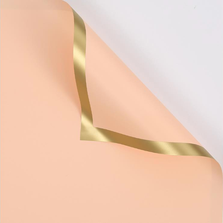MYHC-27 Gold Edge Solid Pearlescent Film Blomsterinnpakningspapir