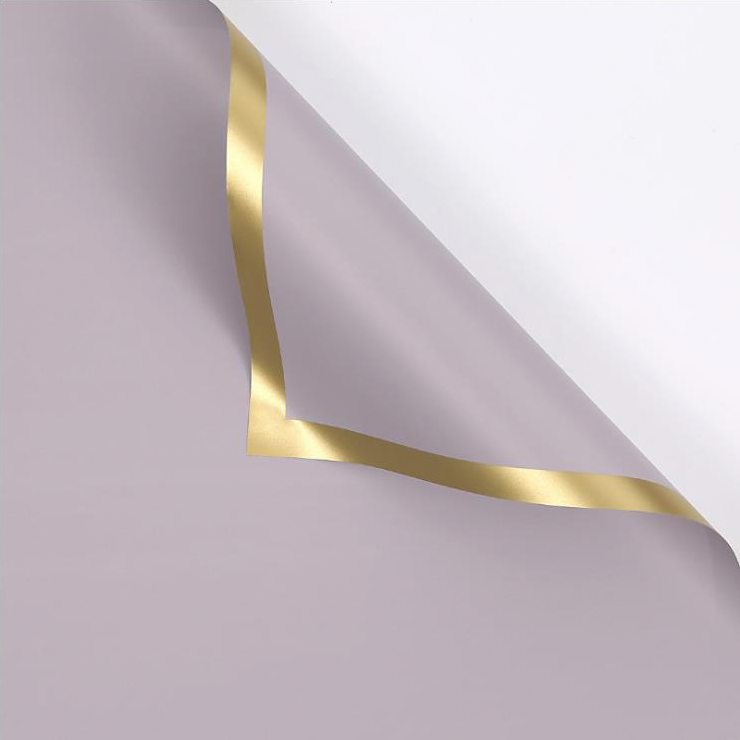 MYHC-27 Gold Edge Solid Pearlescent Film Blomsterinnpakningspapir