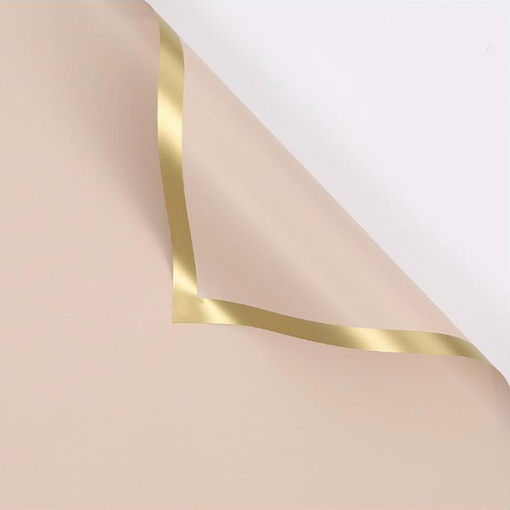 MYHC-27 Gold Edge Solid Pearlescent Film Blomsterinnpakningspapir