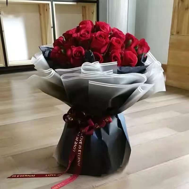 MYHC-54 ensidig dobbel hvit linje kant gradient farge plast blomster emballasjefilm