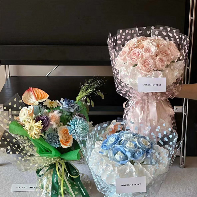 MYHC-62 Even Love Decoration OPP Transparent Flower-innpakningspapir