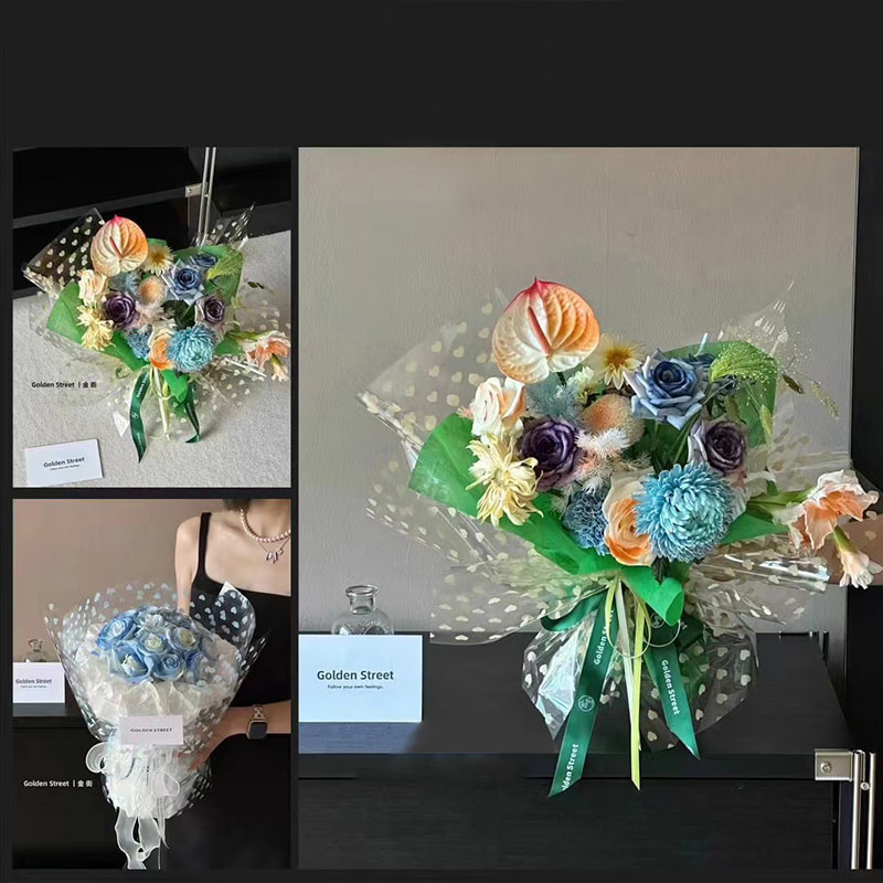 MYHC-62 Even Love Decoration OPP Transparent Flower-innpakningspapir