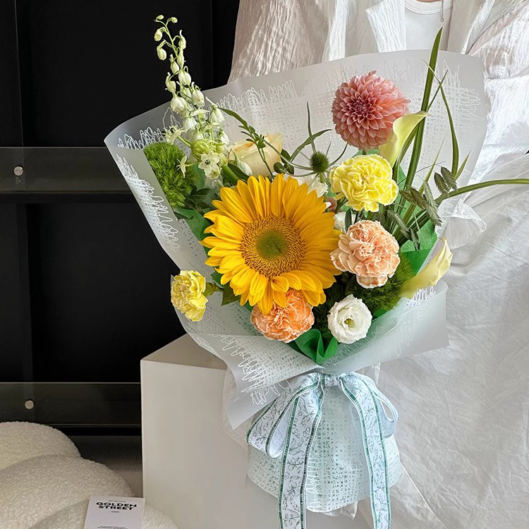 MYHC-67 Gjennomsiktig bunn monokrom vevd stoffmønster Plastblomstemballasjefilm