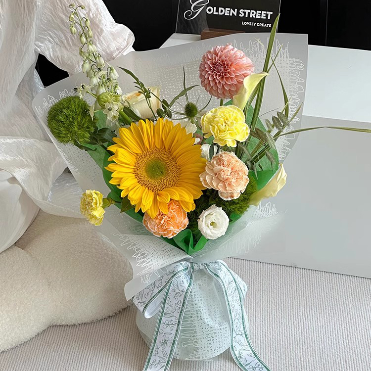 MYHC-67 Gjennomsiktig bunn monokrom vevd stoffmønster Plastblomstemballasjefilm