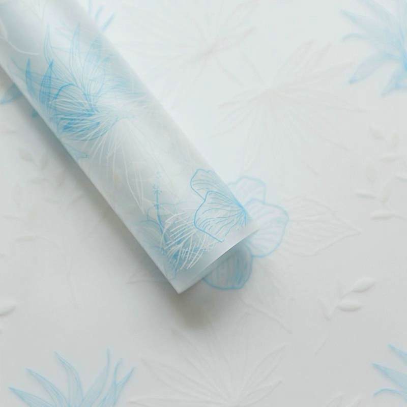 MYHC-80 Simple Plant Lines Transparent Film Flowers Innpakningspapir