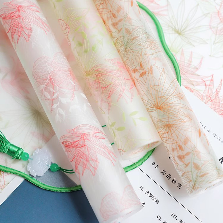 MYHC-80 Simple Plant Lines Transparent Film Flowers Innpakningspapir