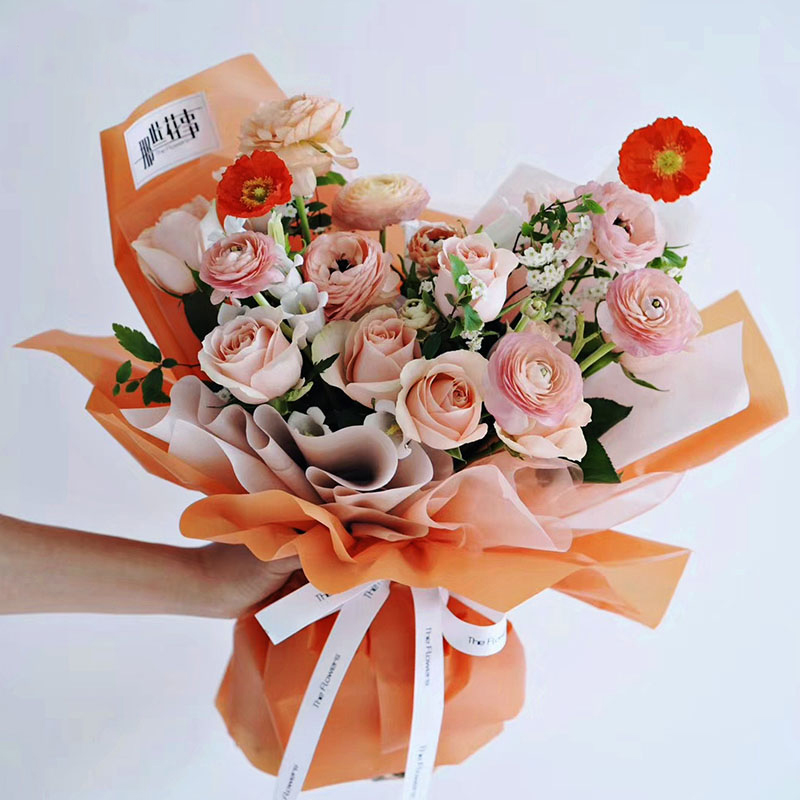 Matt ensfarget gjennomskinnelig blomsterinnpakningspapir