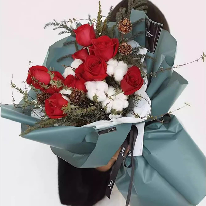 Matt ensfarget gjennomskinnelig blomsterinnpakningspapir