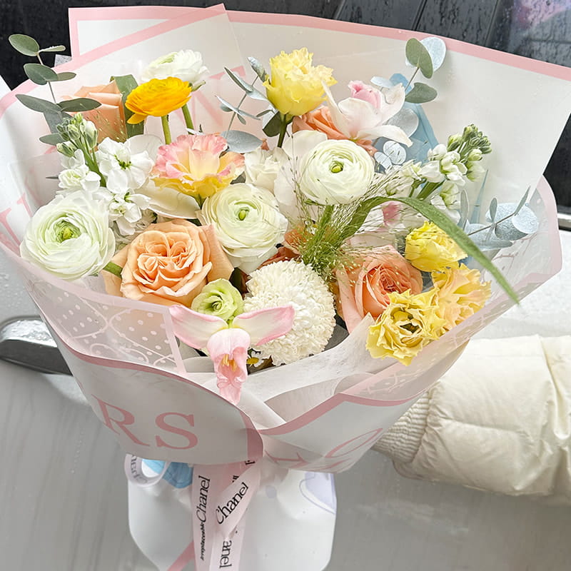 Blomsterinnpakningspapir med jevn tekstur