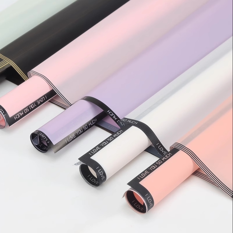 Plast vanntett preging matt laminering blomster innpakningspapir