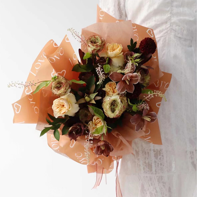 Love Letters Print Design Blomsterinnpakning Nossa-papir med vanntett belegg Fargerik
