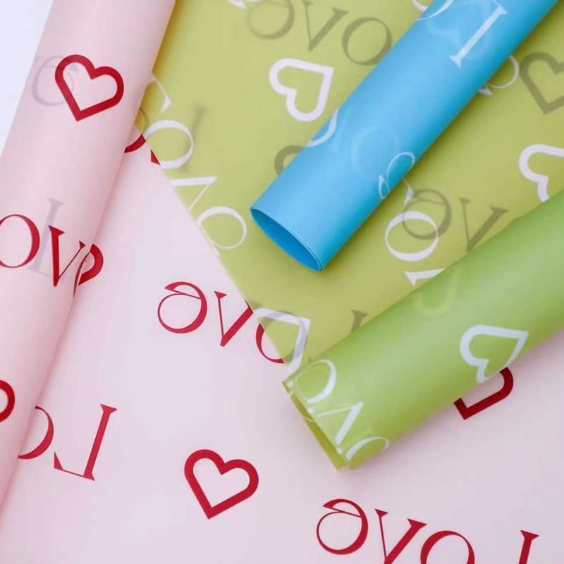 Love Letters Print Design Blomsterinnpakning Nossa-papir med vanntett belegg Fargerik