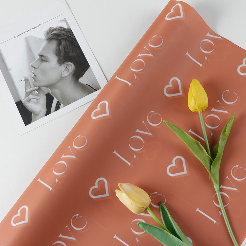 Love Letters Print Design Blomsterinnpakning Nossa-papir med vanntett belegg Fargerik