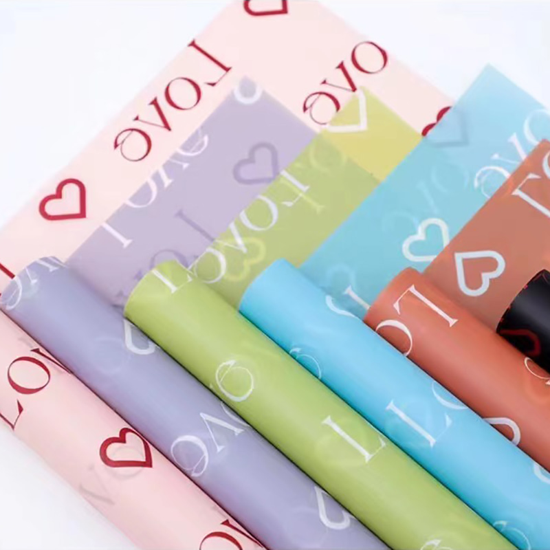 Love Letters Print Design Blomsterinnpakning Nossa-papir med vanntett belegg Fargerik