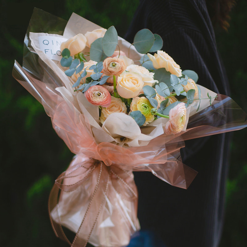Vanntett gjennomsiktig krystallglass blomsterinnpakningspapir