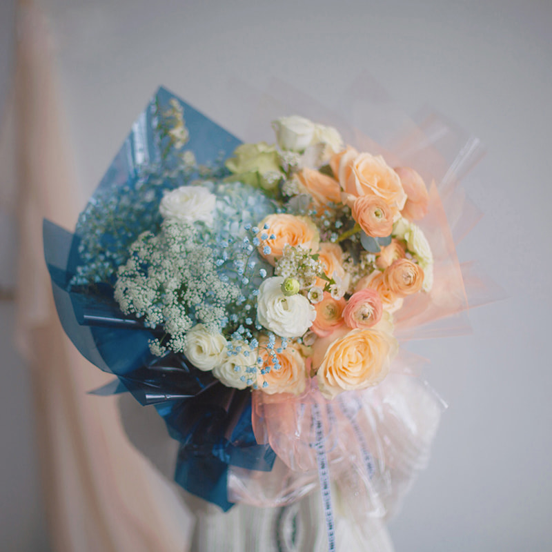 Vanntett gjennomsiktig krystallglass blomsterinnpakningspapir