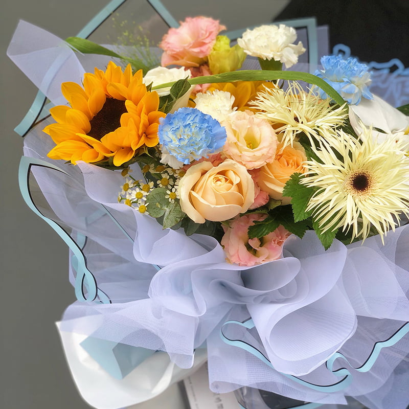 Sølvkantet halvgjennomsiktig sølvion matt vanntett blomsterinnpakningspapir