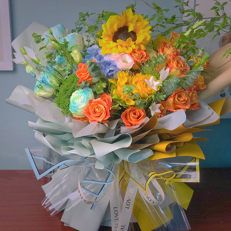 Sølvkantet halvgjennomsiktig sølvion matt vanntett blomsterinnpakningspapir