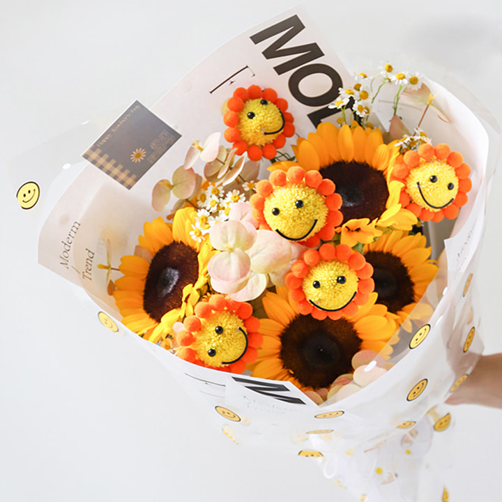 OPP Cellofan smilende ansikt Blomst innpakningspapir