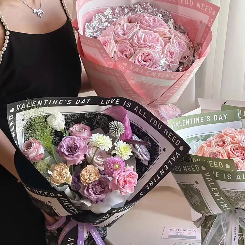 Rose mønster blomster innpakningspapir