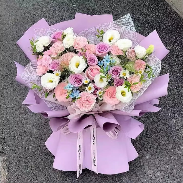 Nuosha blomsterinnpakningspapir i ulike mønstre og stiler