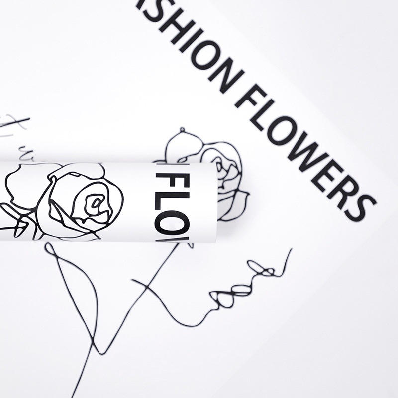 Flower Love-Bouquet innpakningspapir med rosemønster